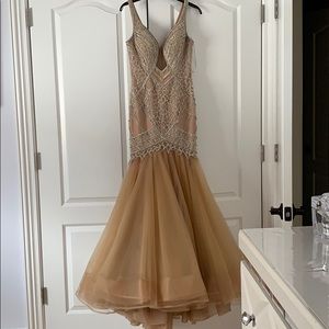 Terani Couture nude prom dress